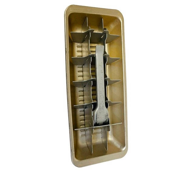 Vtg Admiral Tray Aluminum 18 Cubes Lift Handle 2 Parts Mid-Century - Picture 4 of 9